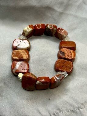 Brown-Red Jasper Stretch Bracelet